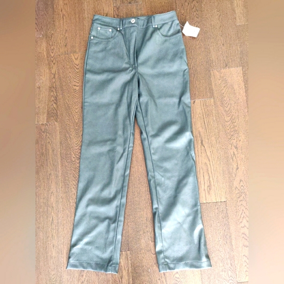 Gray Faux Leather Pants, Size S, Brand: 7 For All Mankind - Picture 1 of 4